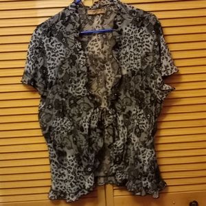 Animal black and grey top blouse